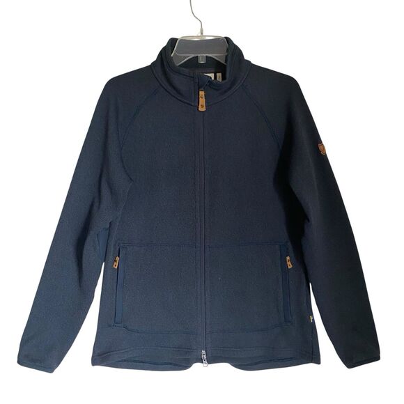Fjallraven Ovik Fleece  Full Zip Sweater Women M Navy Outdoor Warm Layer Outdoor - Picture 1 of 9